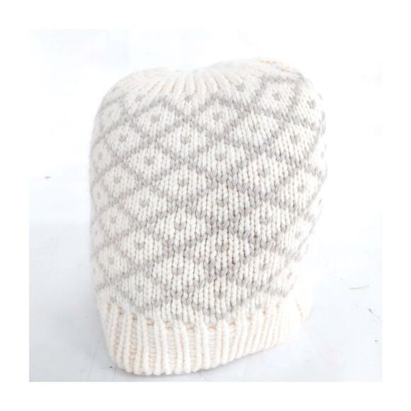 Auth NWOT Gucci White Gray Knit Wool Beanie Skull Cap Snow Hat Women’s US Small main image 8